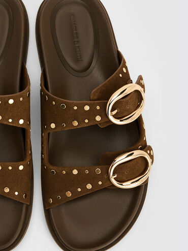 D&eacute;p quai ngang Studded Buckled, N&acirc;u, hi-res