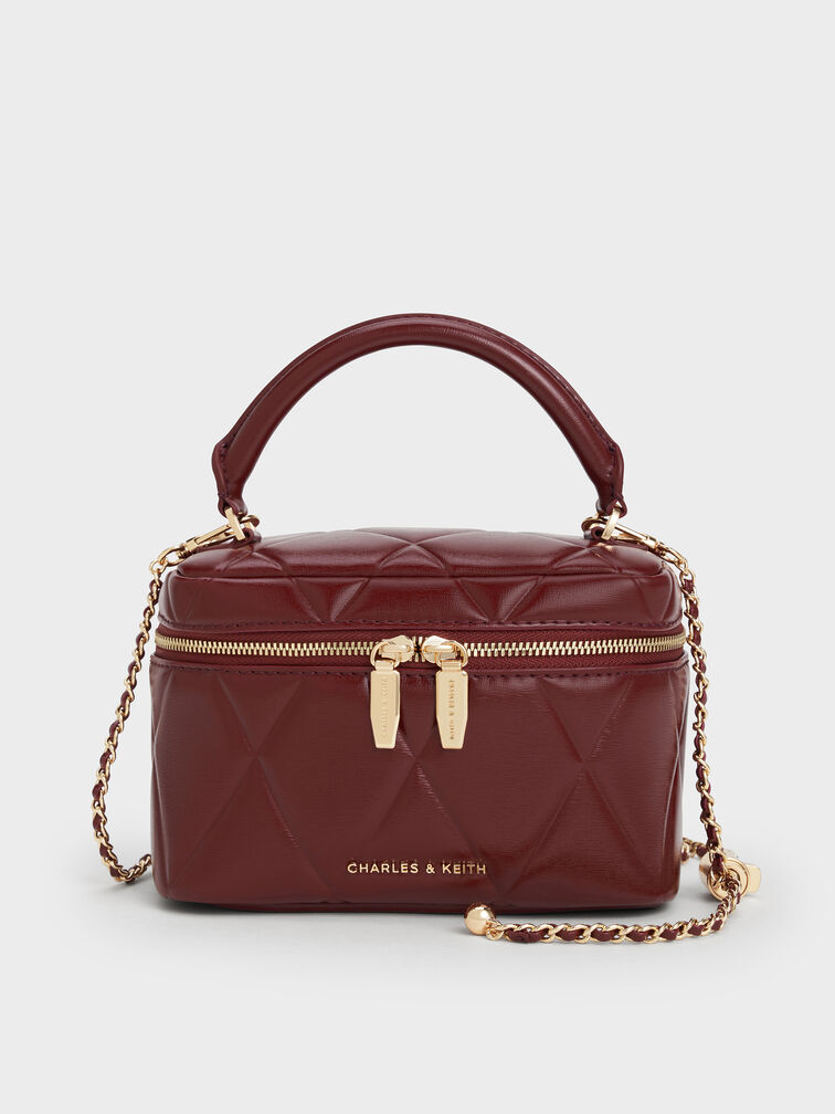 Arwen Quilted Vanity Bag, Burgundy, hi-res