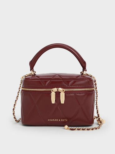 Arwen Quilted Vanity Bag, Burgundy, hi-res