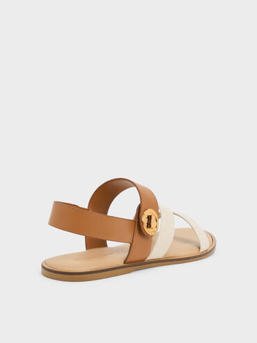 Gi&agrave;y sandals Yara Turn Lock Strappy, V&agrave;ng caramel, hi-res