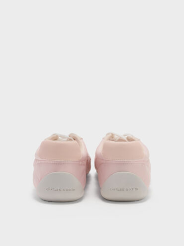 Satin Contrast-Panel Low-Top Sneakers, Pink, hi-res