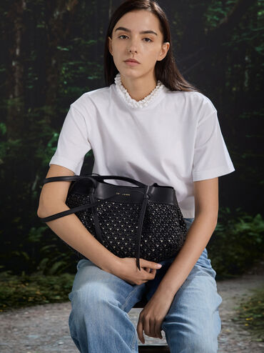 T&uacute;i tote Calla, Đen, hi-res