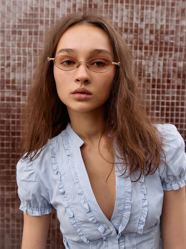 K&iacute;nh m&aacute;t gọng oval Paige, V&agrave;ng hồng, hi-res
