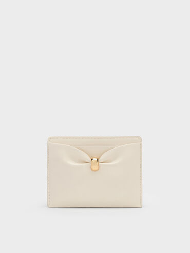 Halsey Ruched Card Holder, Cream, hi-res