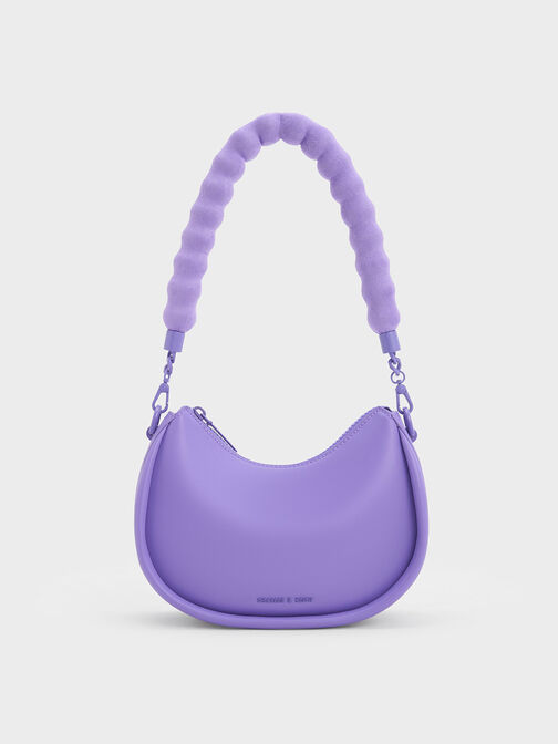 Lana Curved Shoulder Bag, Purple, hi-res