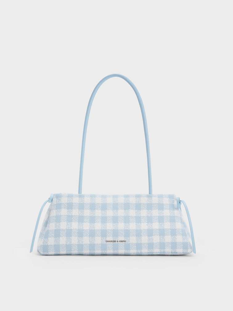 T&uacute;i đeo vai h&igrave;nh chữ nhật Hazel Gingham, Gingham Blue, hi-res
