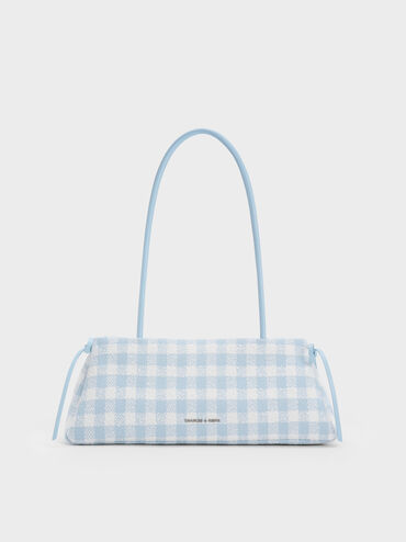 T&uacute;i đeo vai h&igrave;nh chữ nhật Hazel Gingham, Gingham Blue, hi-res