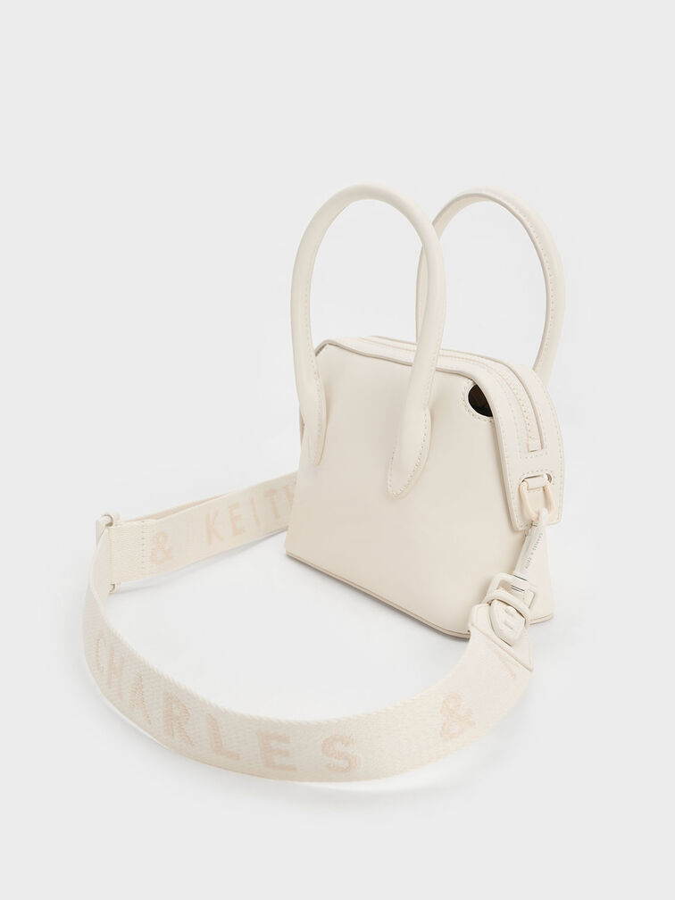 Mini Double Handle Tote Bag, Cream, hi-res