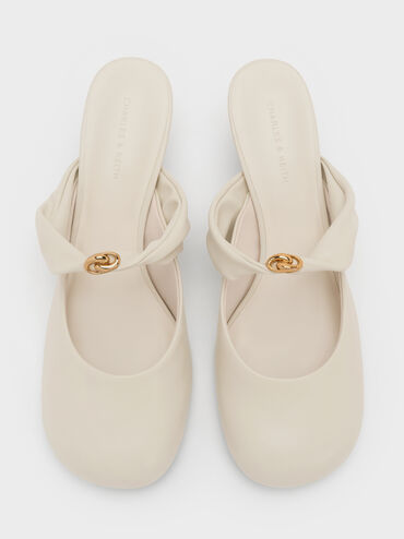 Gi&agrave;y mules cao g&oacute;t Metallic-Accent, Phấn, hi-res