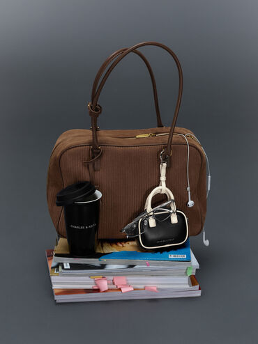 T&uacute;i đeo vai phom chữ nhật Large Sianna, N&acirc;u mocha, hi-res