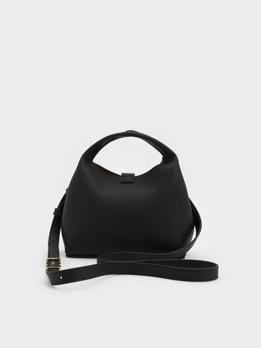 Mini Chance Turn-Lock Bucket Bag, Black, hi-res