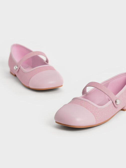 Giày búp bê trẻ em Bead Embellished, Hồng nhạt, hi-res
