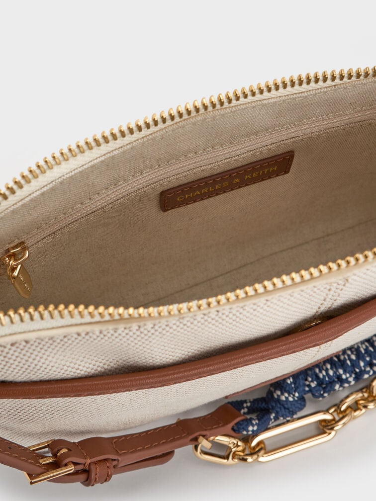 T&uacute;i đeo vai Addison Canvas Knotted-Rope, Taupe Canvas, hi-res