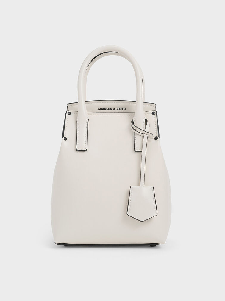 Rene Elongated Top Handle Bag, White, hi-res