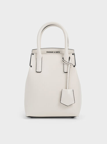 Rene Elongated Top Handle Bag, White, hi-res
