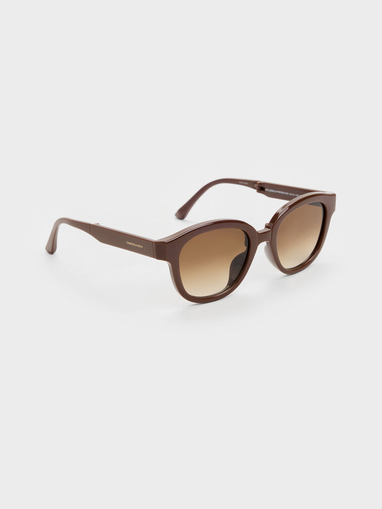 Brea Round Sunglasses, Pecan Brown, hi-res