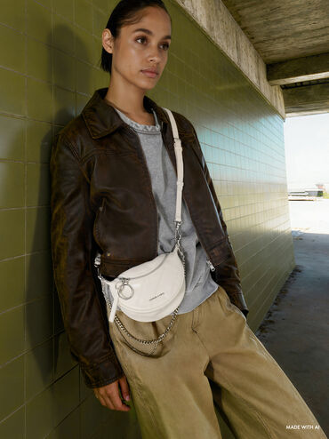 T&uacute;i đeo vai h&igrave;nh b&aacute;n nguyệt Philomena, Kem, hi-res