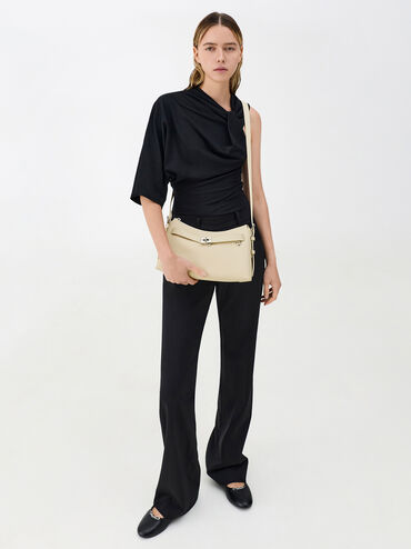 Dinora Belted Shoulder Bag, Chalk, hi-res