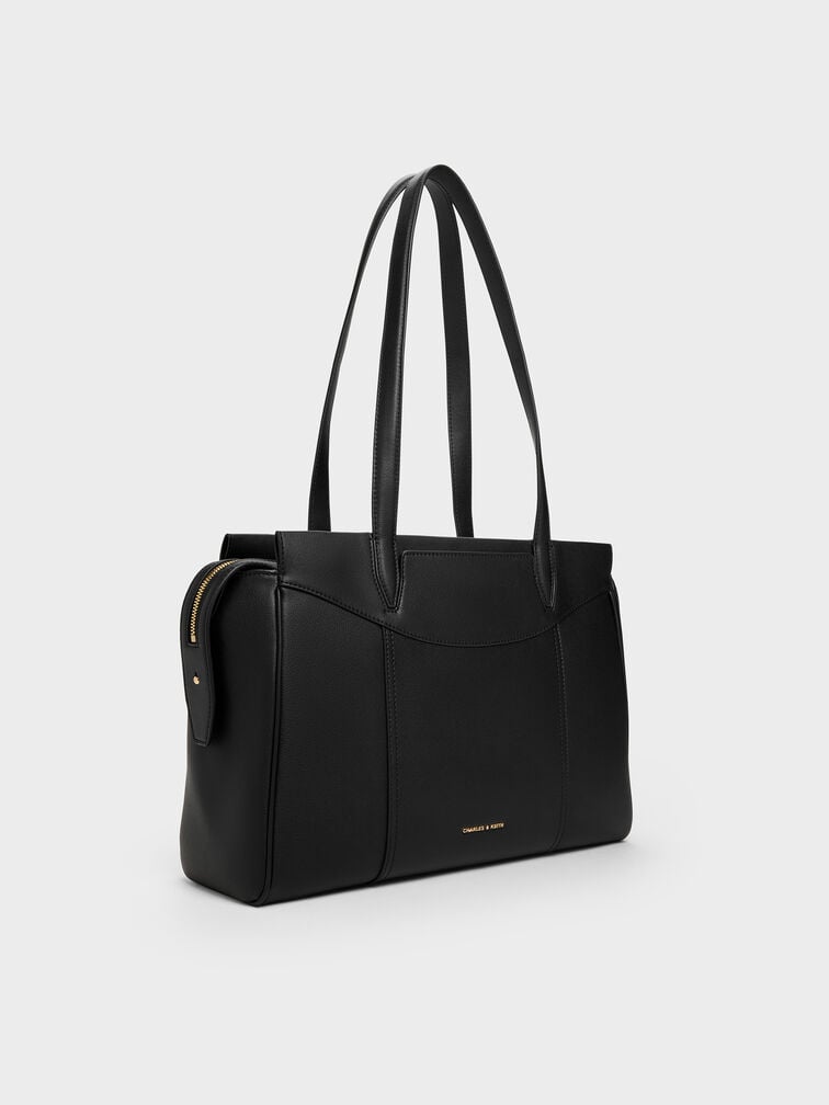 T&uacute;i tote h&igrave;nh thang Raon, Đen, hi-res