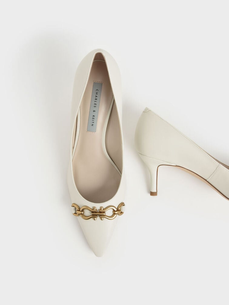 Chain Link Pointed Toe Pumps, Chalk, hi-res