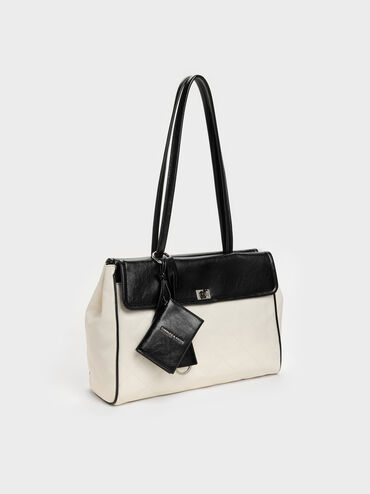 T&uacute;i tote chần b&ocirc;ng XL Apfra, Multi Cream, hi-res