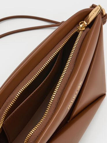 Midori Geometric Crossbody Bag, Chocolate, hi-res