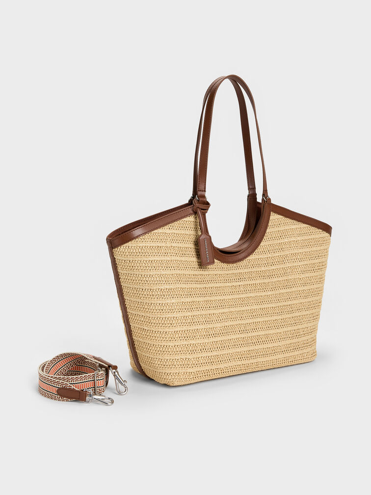 Ivette Raffia Woven Tote Bag, Multi, hi-res