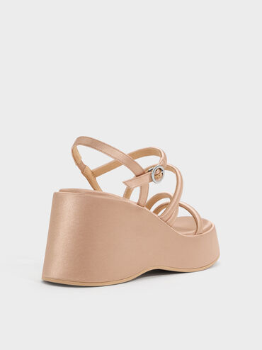 Gi&agrave;y sandals đế xuồng Lindon Satin, Nude, hi-res