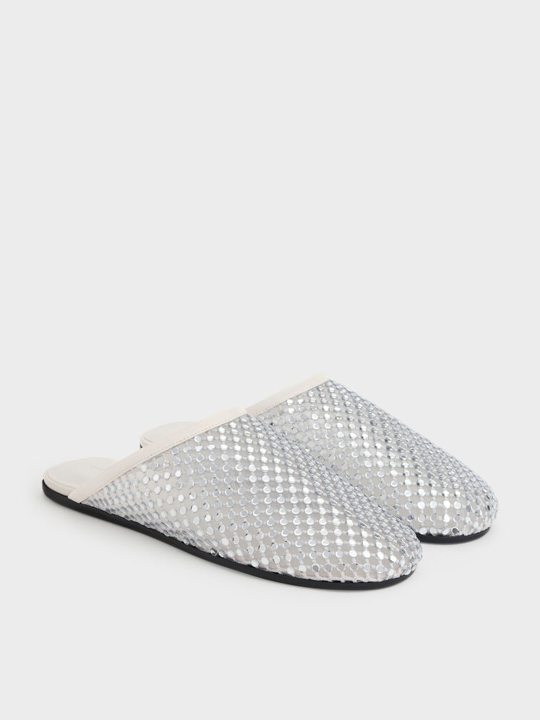Gi&agrave;y mules đế bệt Maggie, Trắng, hi-res