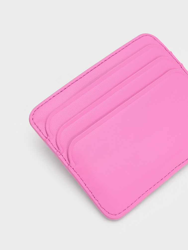 Cleo Quilted Cardholder, Pink, hi-res