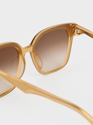 Freya Recycled Acetate Square Sunglasses, Toffee, hi-res