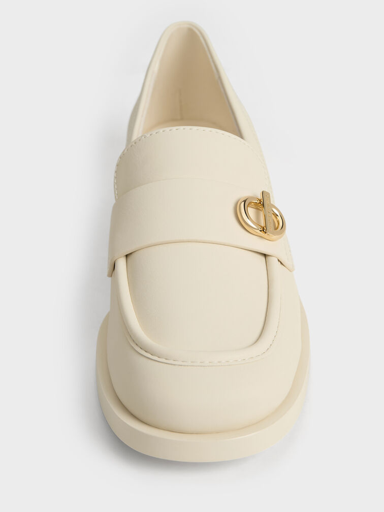 Marley Metallic-Accent Loafers, Chalk, hi-res
