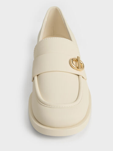 Marley Metallic-Accent Loafers, Chalk, hi-res