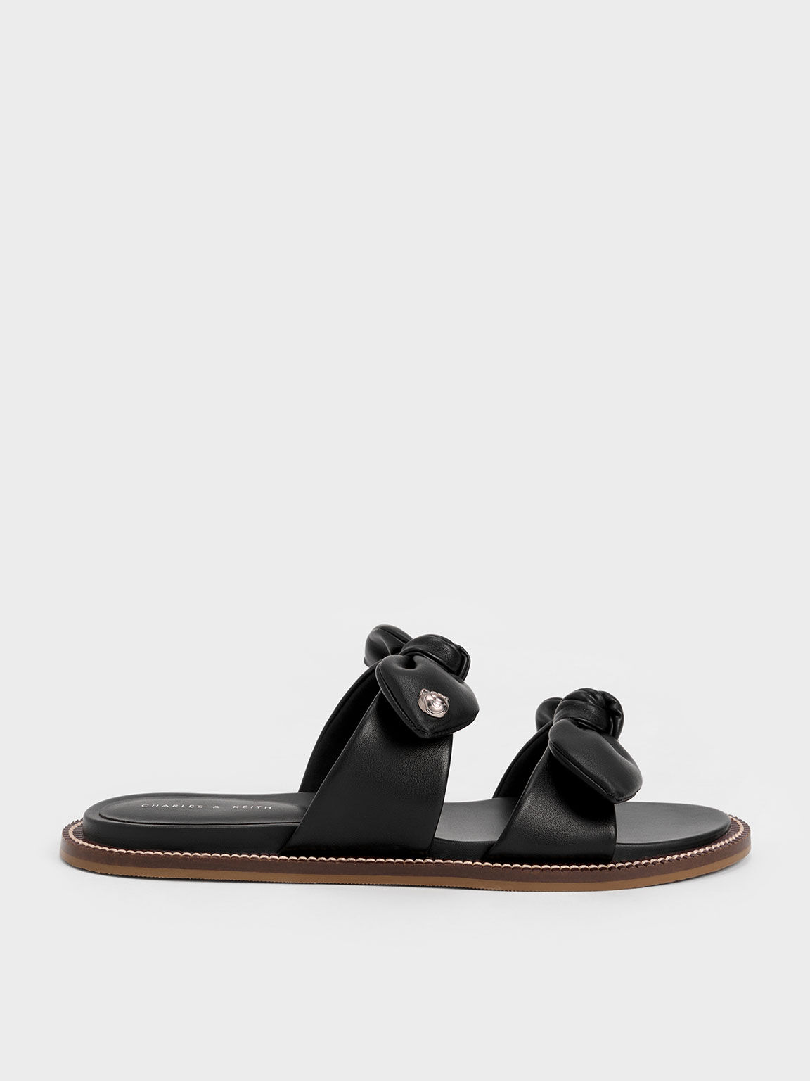 Giày sandals quai ngang Lotso Double Knotted, Đen, hi-res