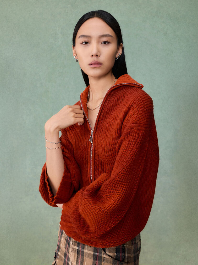 Khuy&ecirc;n tai lượn s&oacute;ng Emilia, Bạc, hi-res