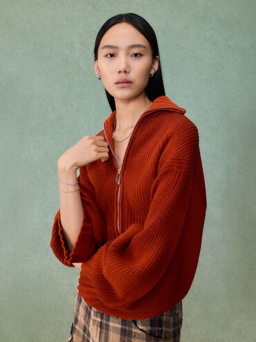 Khuy&ecirc;n tai lượn s&oacute;ng Emilia, Bạc, hi-res