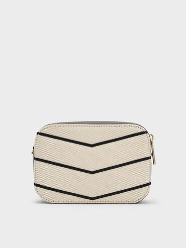 Eleni Canvas Chevron Zip Crossbody Bag, Multi, hi-res