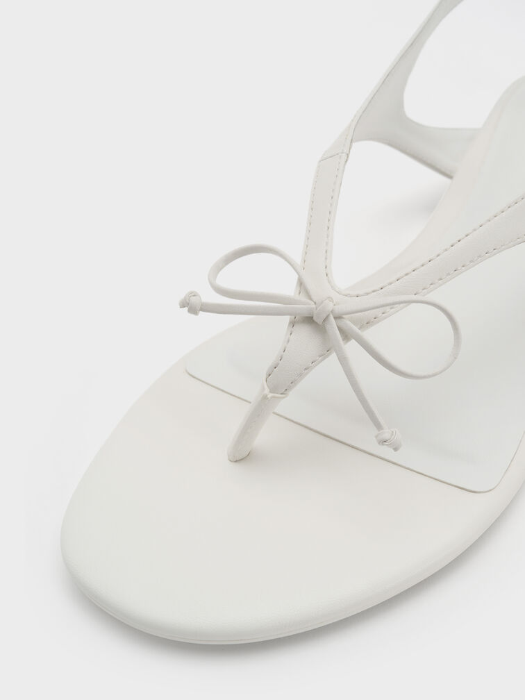 Gi&agrave;y sandals đế thấp đ&iacute;nh nơ, Trắng, hi-res