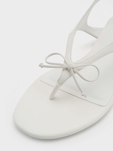 Gi&agrave;y sandals đế thấp đ&iacute;nh nơ, Trắng, hi-res