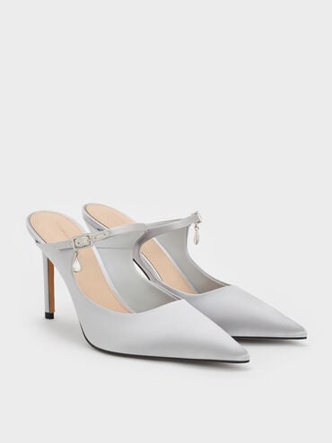 Gi&agrave;y sandals cao g&oacute;t Satin Teardrop-Crystal, Bạc, hi-res