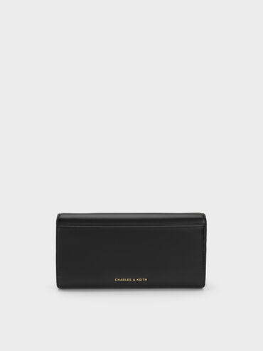 Behn Metallic-Accent Wallet-On-Chain, Black, hi-res
