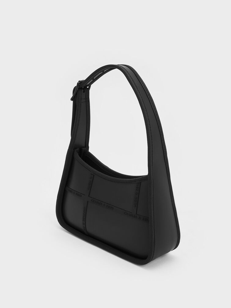 Túi đeo vai hình thang Avenue Contrast-Trim Trapeze, Đen, hi-res