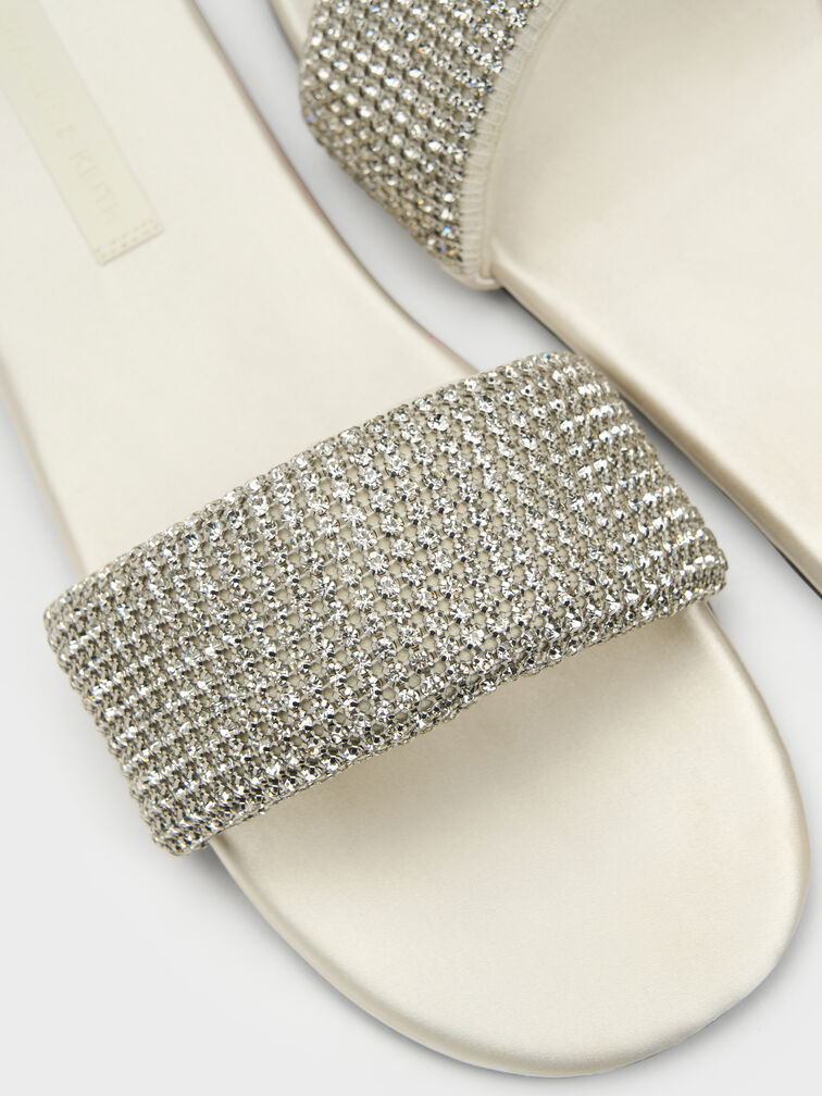 D&eacute;p quai ngang Satin Crystal, Trắng, hi-res