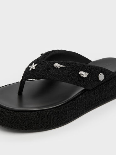 D&eacute;p kẹp đế xuồng Tweed Beach, Đen họa tiết, hi-res