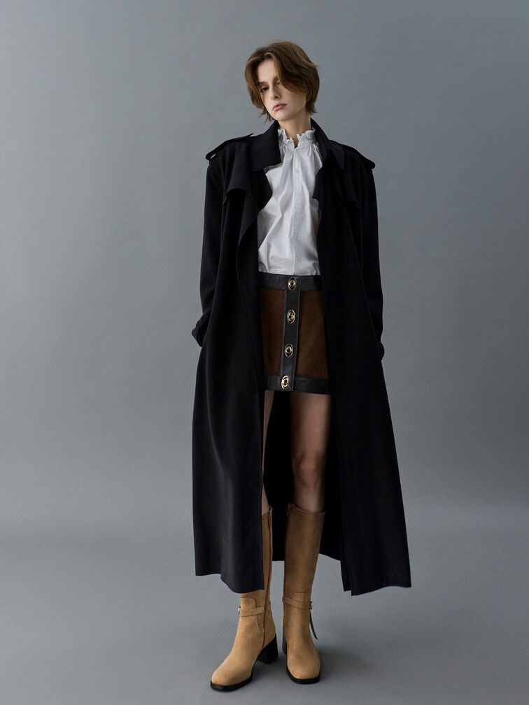 Eliza Faux Suede Knee-High Boots, Sand, hi-res