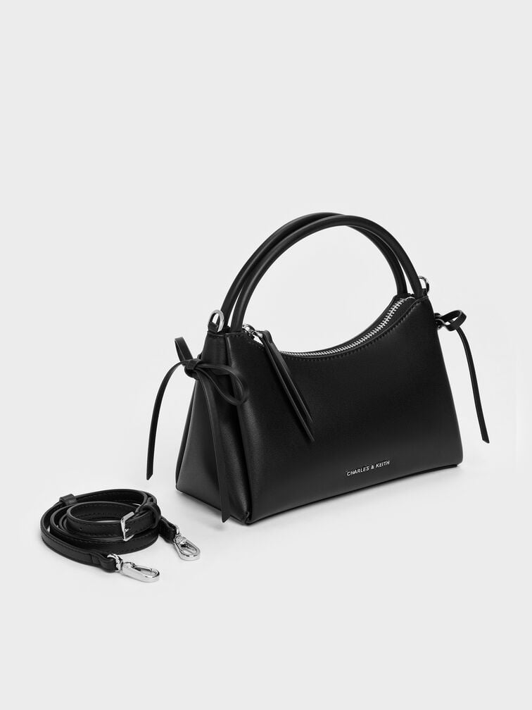 Hazel Bow Top Handle Bag, Noir, hi-res