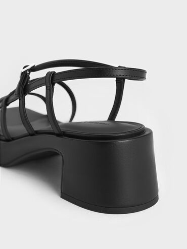Gi&agrave;y sandals cao g&oacute;t Selene Strappy, Đen, hi-res
