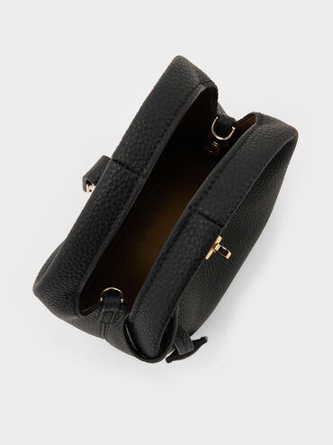 Mini Chance Turn-Lock Bucket Bag, Black, hi-res
