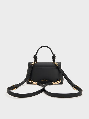 Sammie Knotted-Handle Two-Way Backpack, Black, hi-res