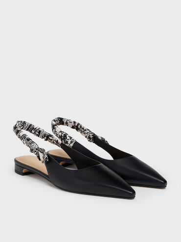 Gi&agrave;y sandals đế thấp Tayari Leather, Đen, hi-res